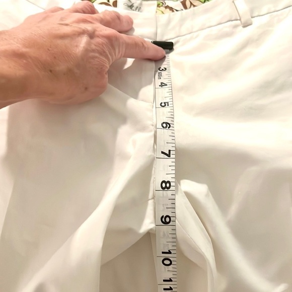 Milly,Luxury Clothier, White Belled Pants Made From Rich Italian Fabric, EUC, 2 - Picture 7 of 10